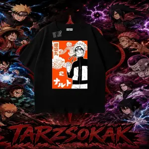 Naruto Uzumaki Premium Anime Oversize Unisex Tişört Beyaz