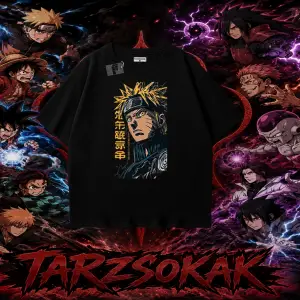 Naruto Uzumaki Premium Anime Oversize Unisex Tişört Beyaz