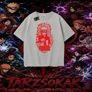 Naruto Uzumaki Premium Anime Oversize Unisex Tişört Beyaz