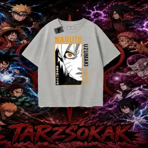 Naruto Uzumaki Premium Anime Oversize Unisex Tişört Beyaz