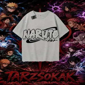 Naruto Uzumaki Premium Anime Oversize Unisex Tişört Beyaz