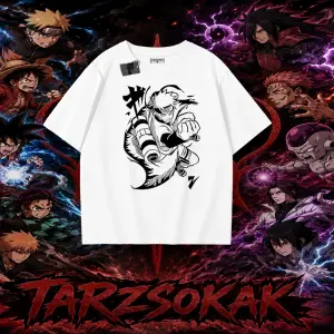 Naruto Uzumaki Premium Anime Oversize Unisex Tişört Beyaz