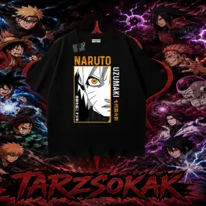 Naruto Uzumaki Premium Anime Oversize Unisex Tişört Beyaz