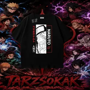 Naruto Uzumaki Premium Anime Oversize Unisex Tişört Beyaz