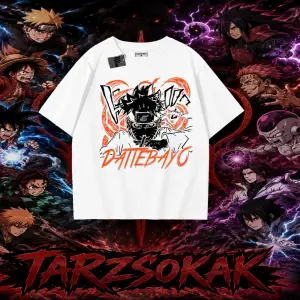 Naruto Uzumaki Premium Anime Oversize Unisex Tişört Beyaz