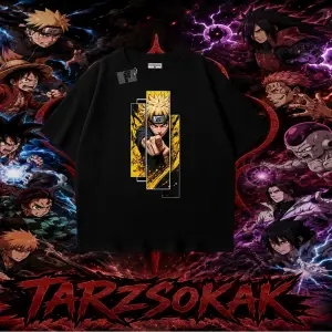 Naruto Uzumaki Premium Anime Oversize Unisex Tişört Beyaz