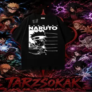 Naruto Uzumaki Premium Anime Oversize Unisex Tişört Beyaz