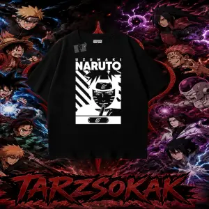 Naruto Uzumaki Premium Anime Oversize Unisex Tişört Beyaz