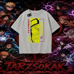Naruto Uzumaki Premium Anime Oversize Unisex Tişört Beyaz