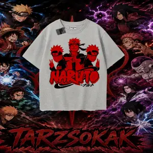 Naruto Uzumaki Premium Anime Oversize Unisex Tişört Beyaz