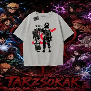 Naruto Uzumaki Premium Anime Oversize Unisex Tişört Beyaz