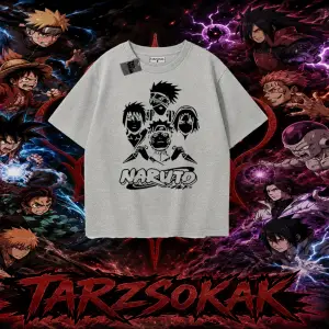 Naruto Uzumaki Premium Anime Oversize Unisex Tişört Beyaz