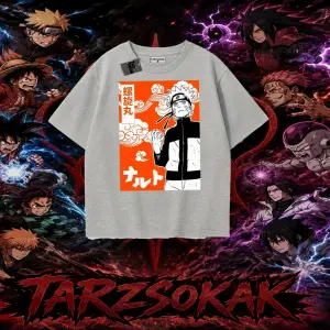 Naruto Uzumaki Premium Anime Oversize Unisex Tişört Beyaz