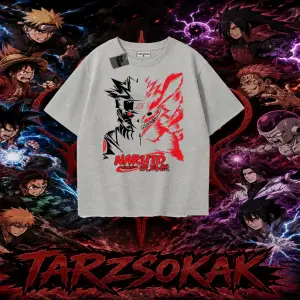 Naruto Uzumaki Premium Anime Oversize Unisex Tişört Beyaz