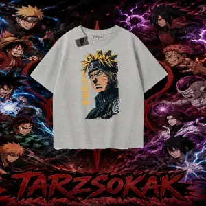 Naruto Uzumaki Premium Anime Oversize Unisex Tişört Beyaz
