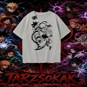 Naruto Uzumaki Premium Anime Oversize Unisex Tişört Beyaz