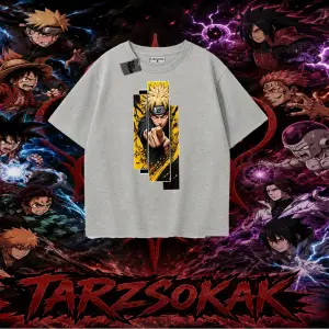Naruto Uzumaki Premium Anime Oversize Unisex Tişört Beyaz