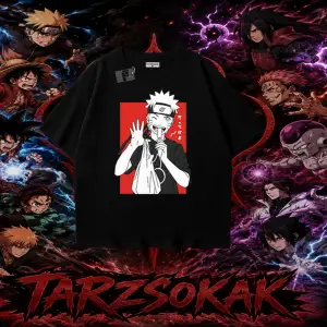 Naruto Uzumaki Premium Anime Oversize Unisex Tişört Beyaz