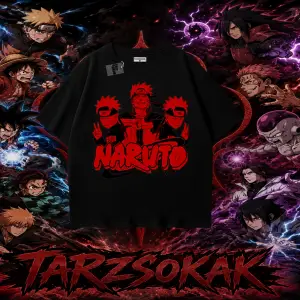 Naruto Uzumaki Premium Anime Oversize Unisex Tişört Beyaz