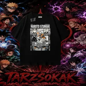Naruto Uzumaki Premium Anime Oversize Unisex Tişört Beyaz