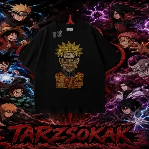 Naruto Uzumaki Premium Anime Oversize Unisex Tişört Beyaz