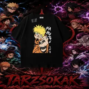 Naruto Uzumaki Premium Anime Oversize Unisex Tişört Beyaz