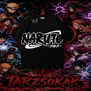 Naruto Uzumaki Premium Anime Oversize Unisex Tişört Beyaz
