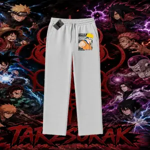 Naruto Uzumaki Premium Anime Unisex Baggy Eşofman Altı Beyaz