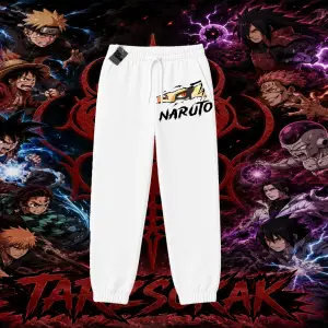Naruto Uzumaki Premium Anime Unisex Jogger Eşofman Altı Beyaz