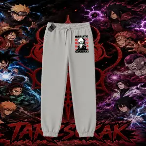 Naruto Uzumaki Premium Anime Unisex Jogger Eşofman Altı Beyaz
