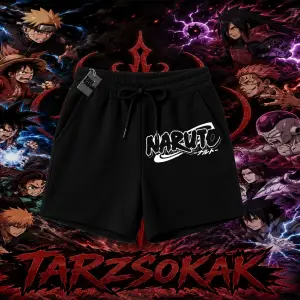 Naruto Uzumaki Premium Anime Unisex Şort Beyaz
