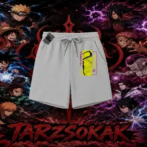 Naruto Uzumaki Premium Anime Unisex Şort Beyaz