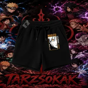 Naruto Uzumaki Premium Anime Unisex Şort Beyaz
