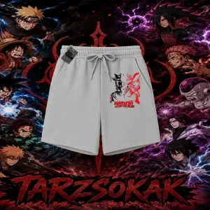 Naruto Uzumaki Premium Anime Unisex Şort Beyaz