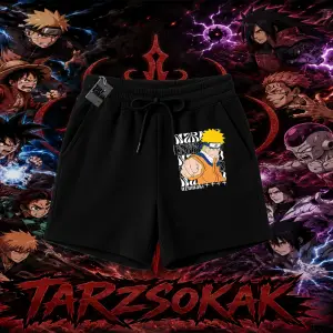 Naruto Uzumaki Premium Anime Unisex Şort Beyaz