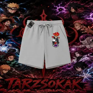 Naruto Uzumaki Premium Anime Unisex Şort Beyaz