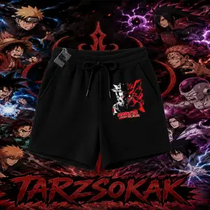 Naruto Uzumaki Premium Anime Unisex Şort Beyaz