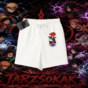 Naruto Uzumaki Premium Anime Unisex Şort Beyaz
