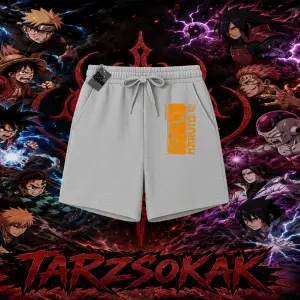 Naruto Uzumaki Premium Anime Unisex Şort Beyaz