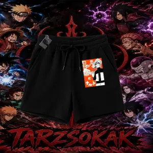 Naruto Uzumaki Premium Anime Unisex Şort Beyaz