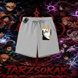 Naruto Uzumaki Premium Anime Unisex Şort Beyaz