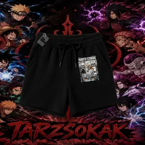 Naruto Uzumaki Premium Anime Unisex Şort Beyaz