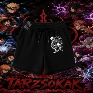 Naruto Uzumaki Premium Anime Unisex Şort Beyaz