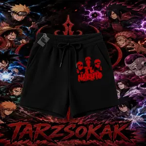 Naruto Uzumaki Premium Anime Unisex Şort Beyaz