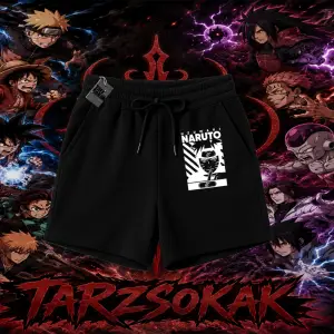 Naruto Uzumaki Premium Anime Unisex Şort Beyaz