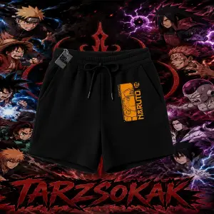 Naruto Uzumaki Premium Anime Unisex Şort Beyaz