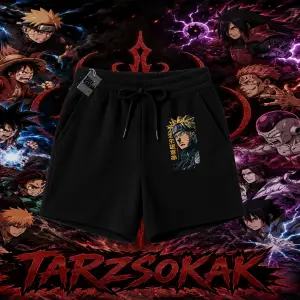 Naruto Uzumaki Premium Anime Unisex Şort Beyaz
