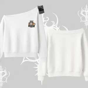 Need Coffee Right Meow Yazılı Kedi Baskılı Kayık Yaka Sweatshirt