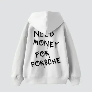 Need Money for Porsche Baskılı Oversize Unisex Beyaz