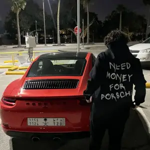 need money for porsche ünisex hoodie black